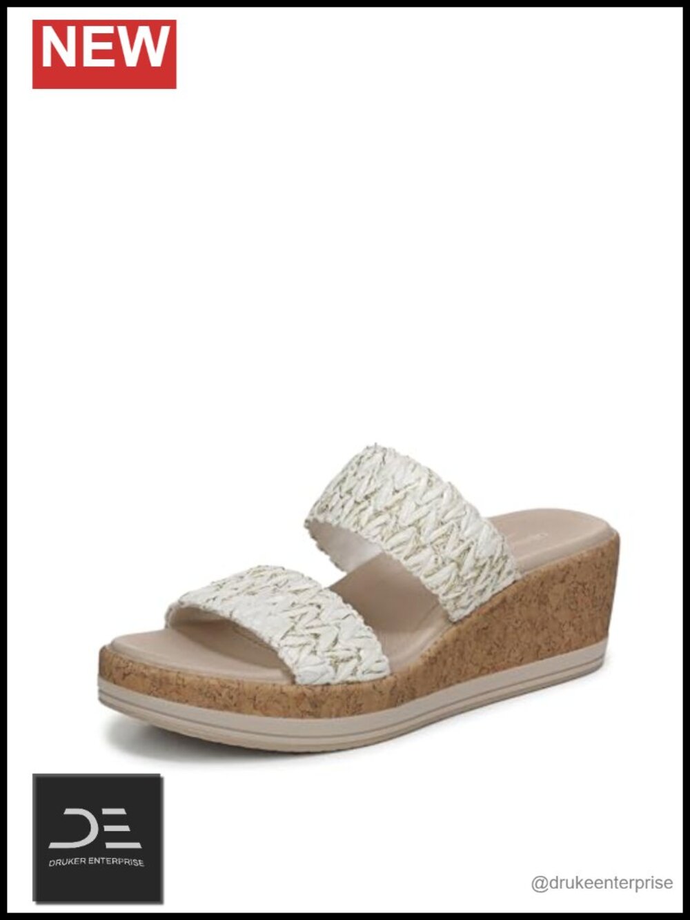 Wedge Slide Sandals with Padded Collar and Free Foam Footbeds